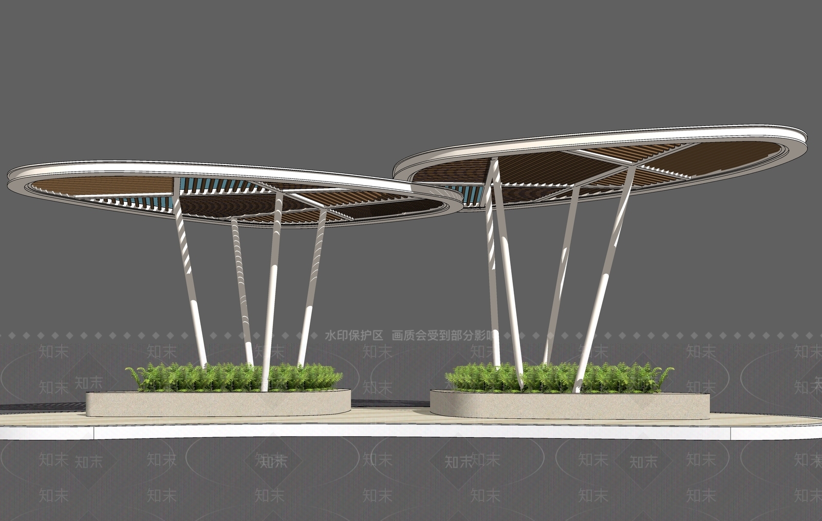 现代风格亭子SU模型下载【ID:473969845】