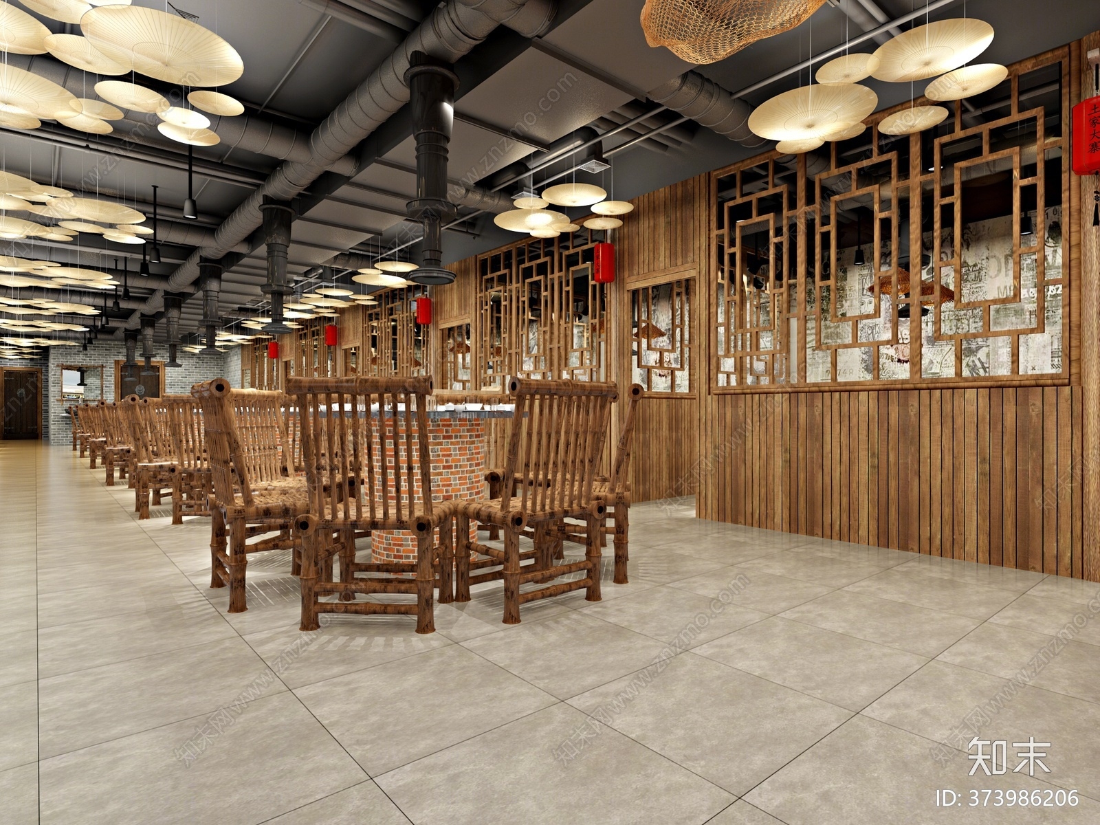 中式火锅店3D模型下载【ID:373986206】