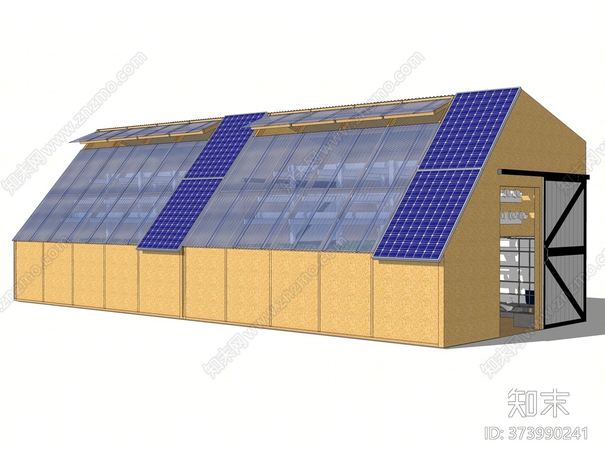 现代风格农场大棚外观SU模型下载【ID:373990241】