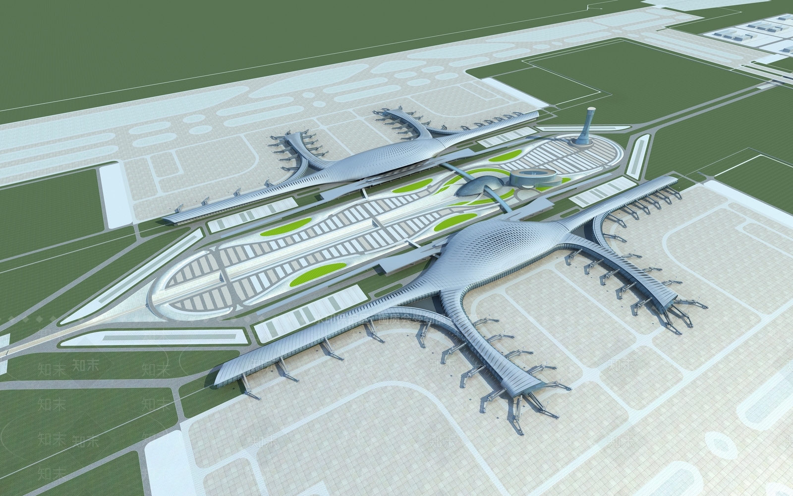 现代国际机场3D模型下载【ID:974024076】