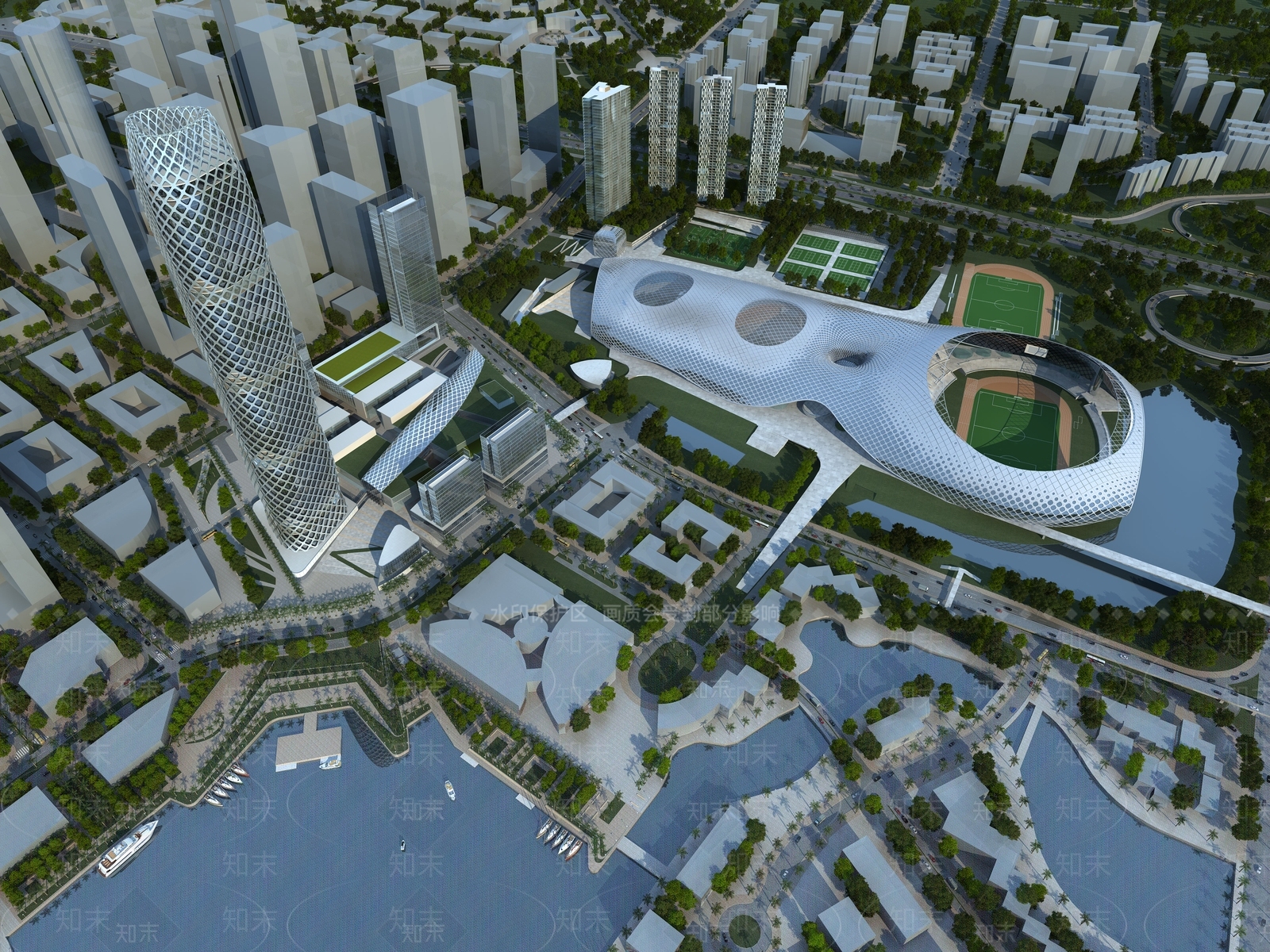 现代体育场馆办公楼3D模型下载【ID:974026046】