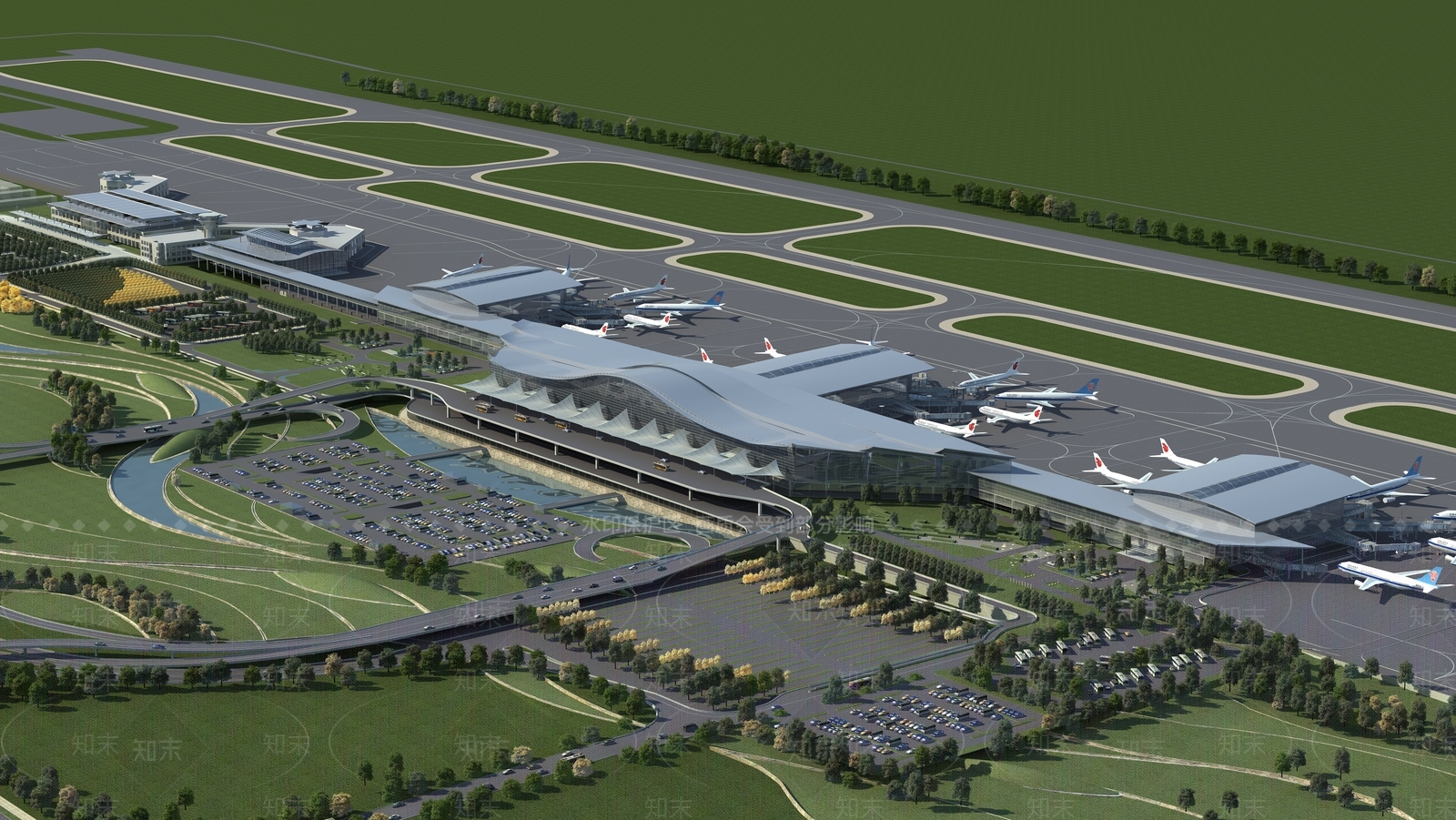 现代国际机场3D模型下载【ID:974026084】