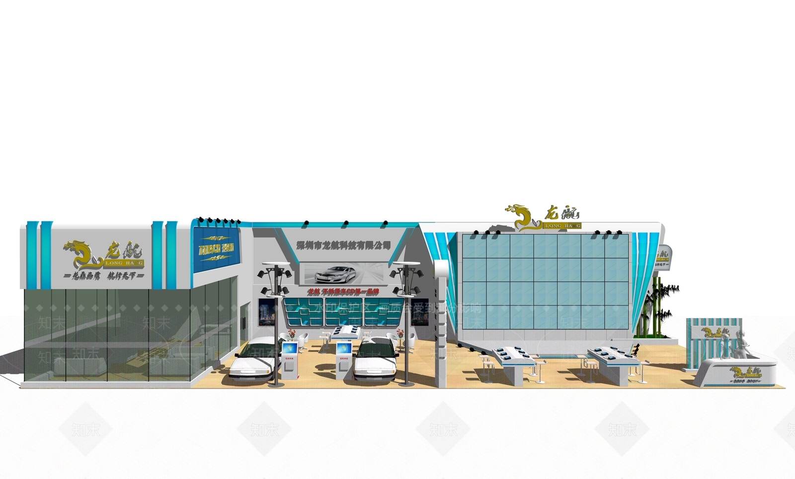 现代风格汽车展厅SU模型下载【ID:474033809】