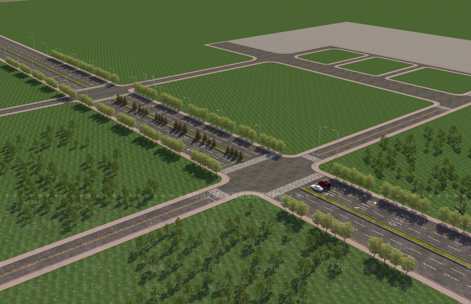现代风格道路3D模型下载【ID:974044363】