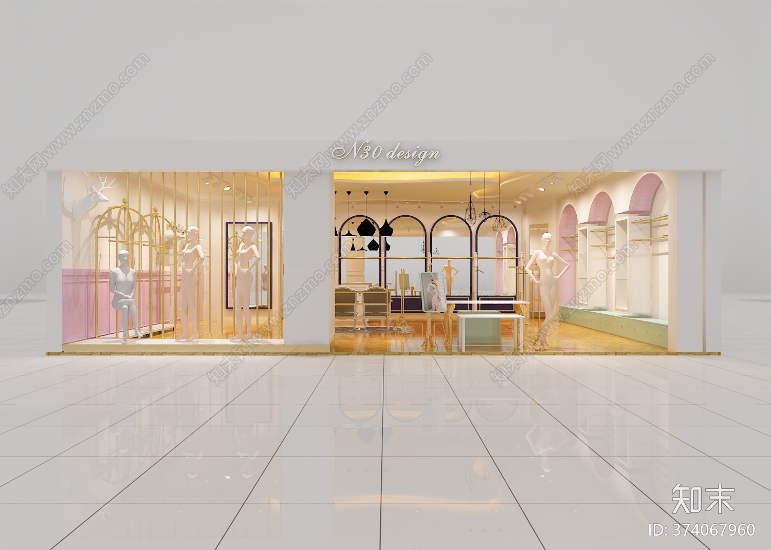 女装专卖店cad施工图下载【ID:374067960】