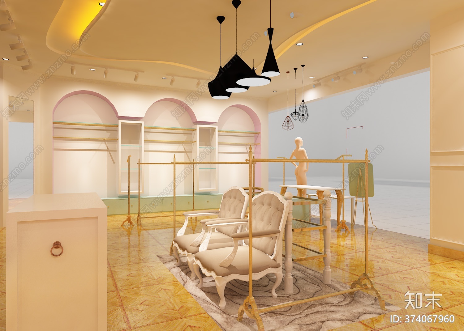 女装专卖店cad施工图下载【ID:374067960】