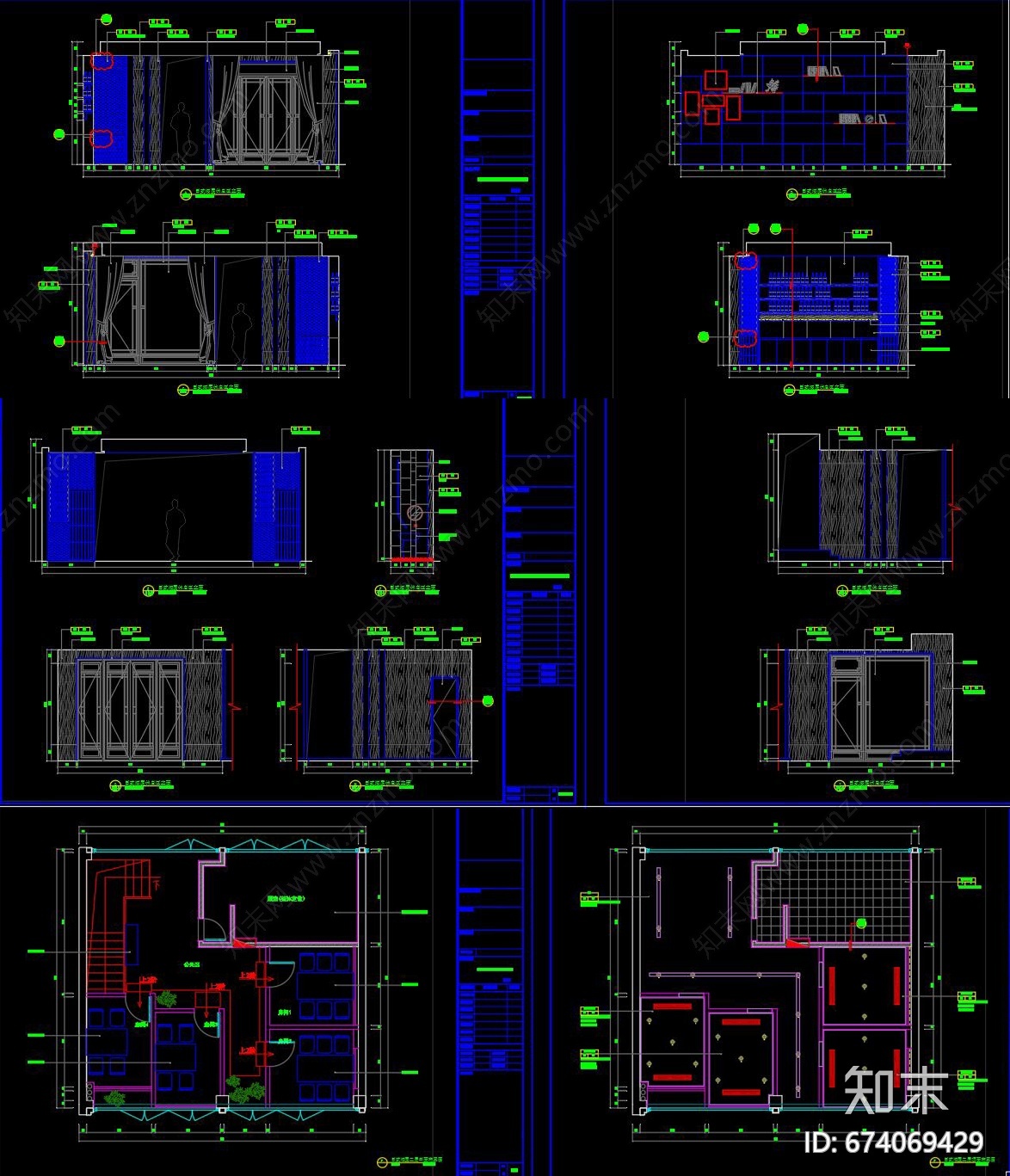 全套日式酒屋cad施工图下载【ID:674069429】