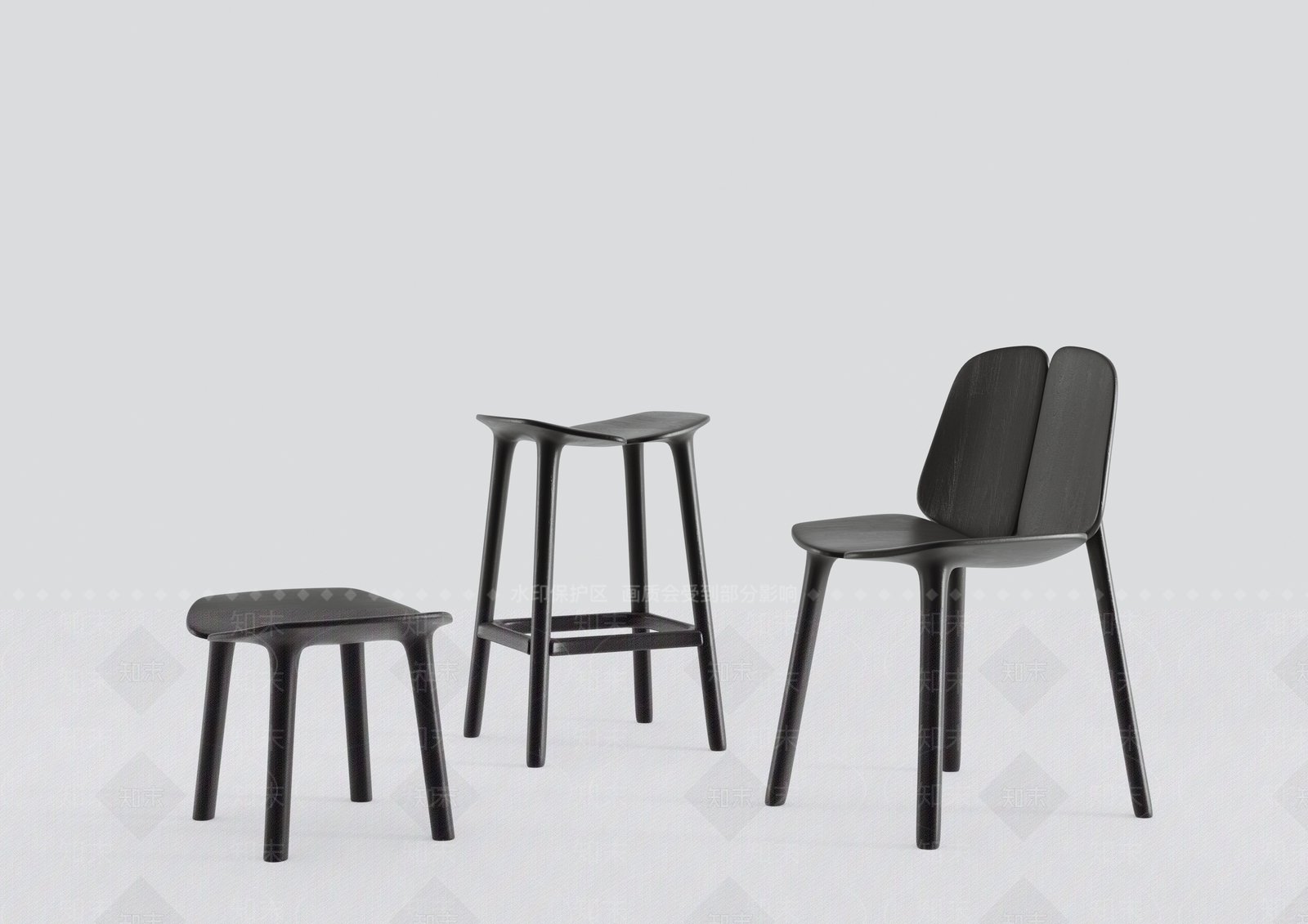 现代吧椅3D模型下载【ID:374098518】