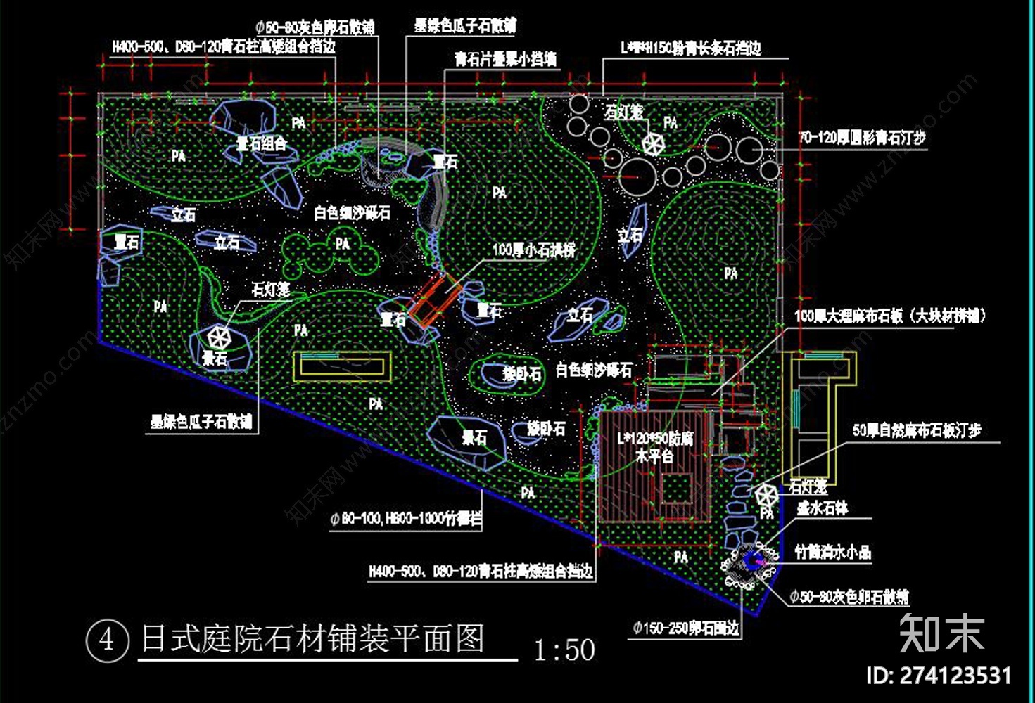 全套日式庭院景观施工图下载【ID:274123531】