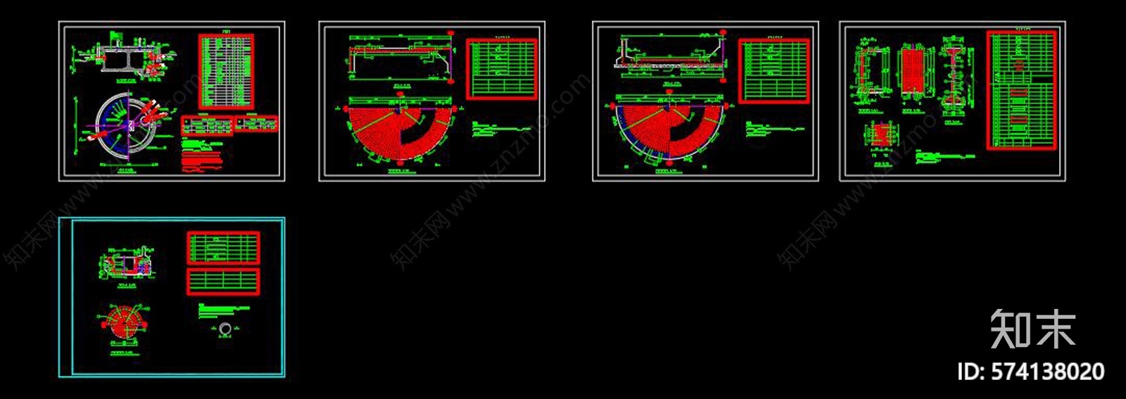 圆形蓄水池CAD图纸施工图下载【ID:574138020】