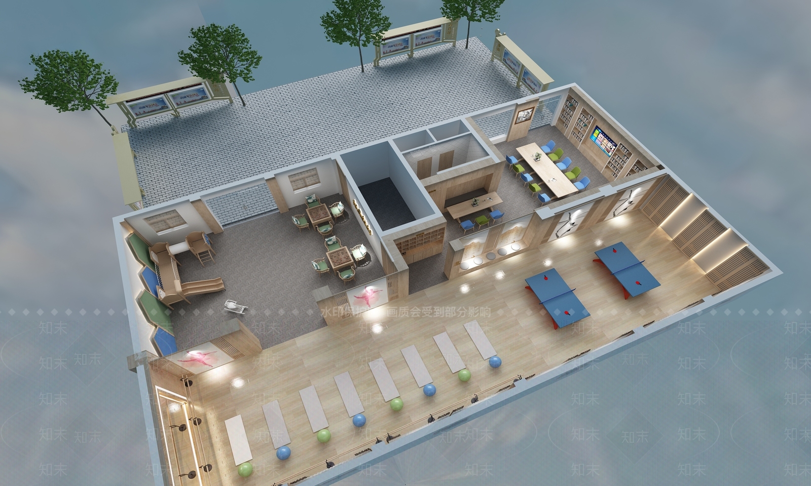 新中式活动中心3D模型下载【ID:974158994】