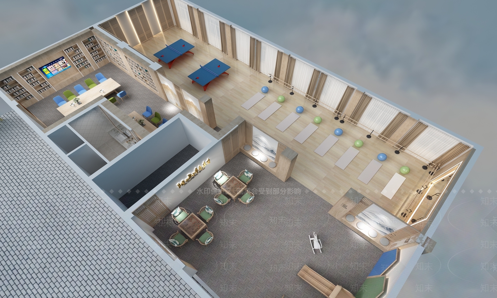 新中式活动中心3D模型下载【ID:974158994】