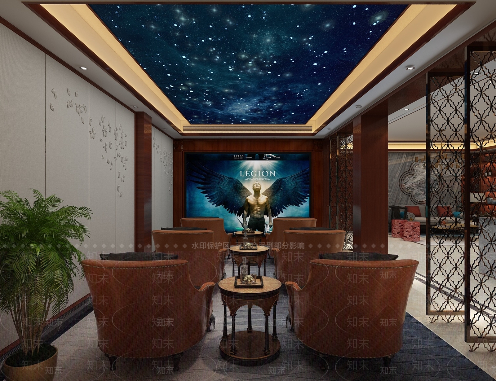 新中式影音室3D模型下载【ID:874164915】