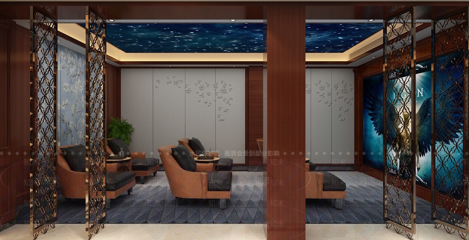 新中式影音室3D模型下载【ID:874164915】