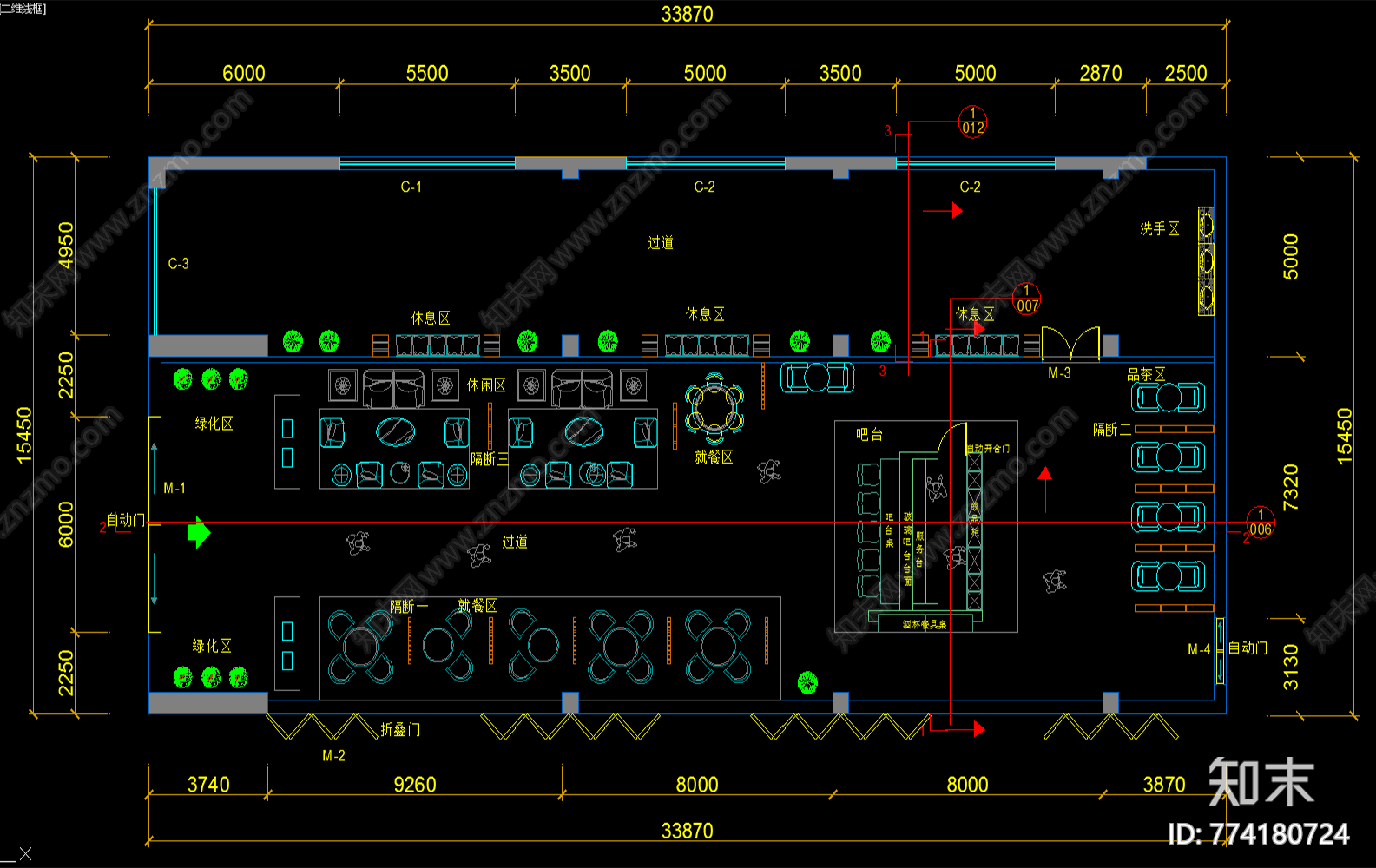 现代酒店大堂施工图下载【ID:774180724】