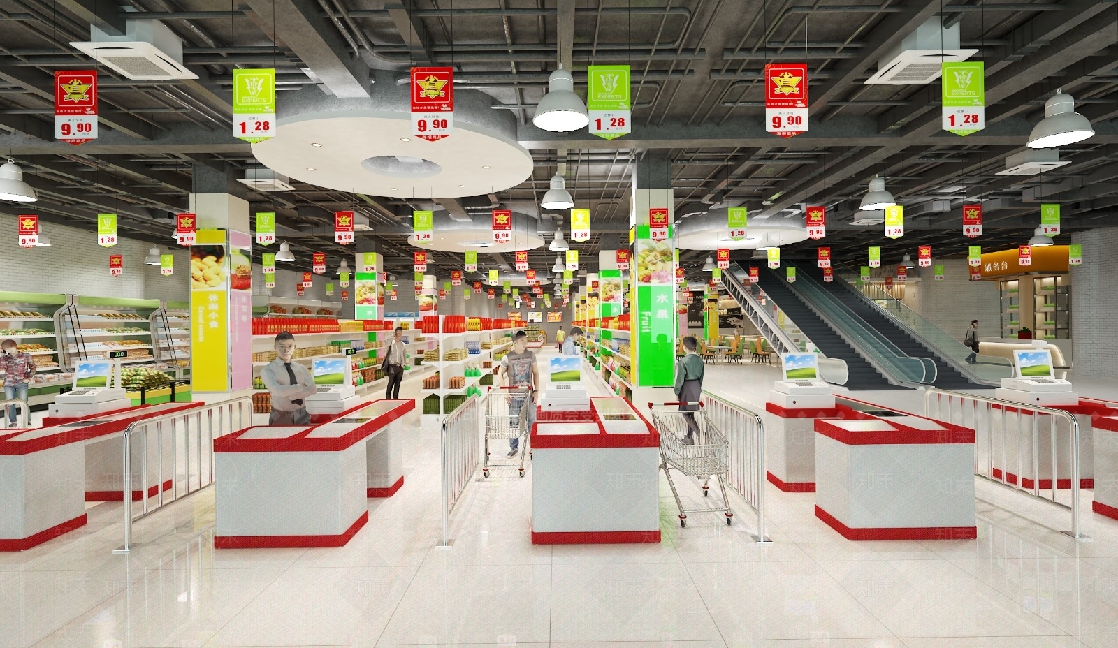 现代超市3D模型下载【ID:574181349】