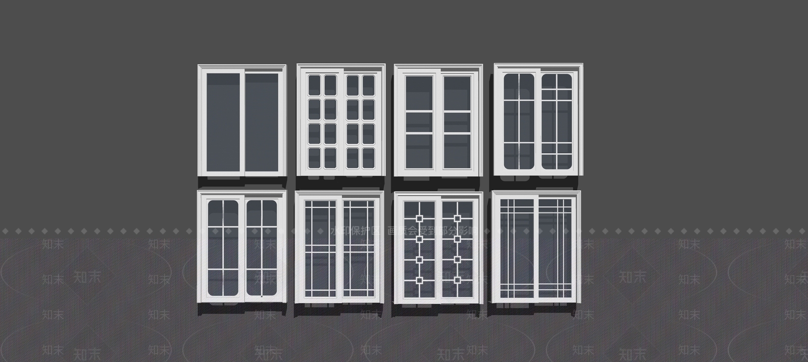 欧式风格推拉门SU模型下载【ID:274184200】
