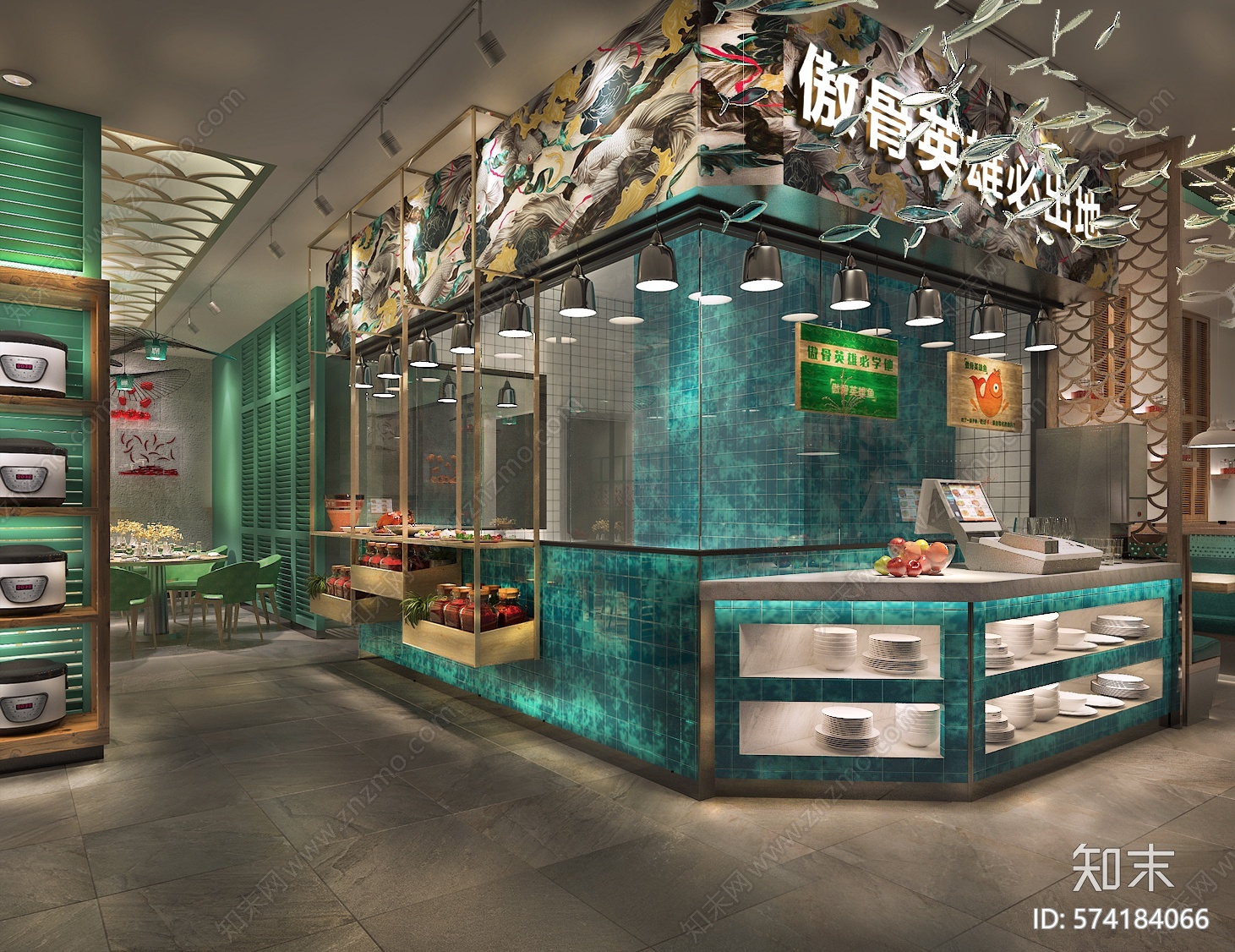 全套时尚酒楼餐厅施工图下载【ID:574184066】