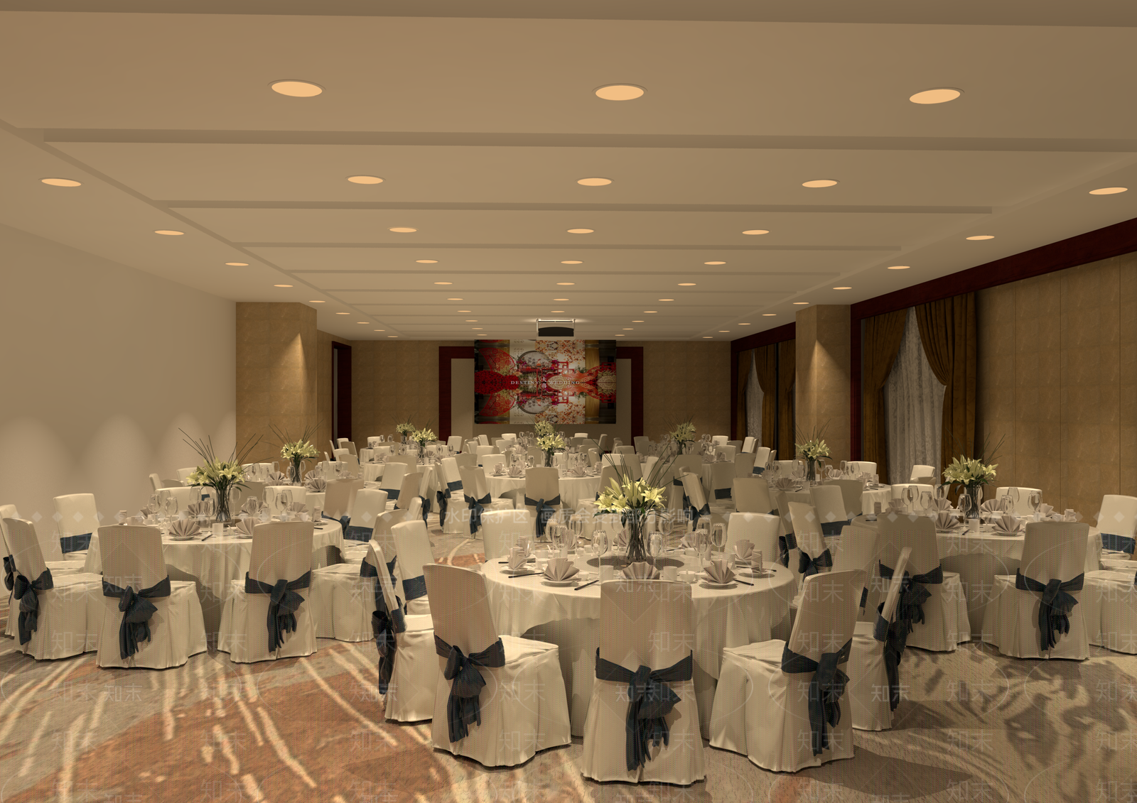 现代风格酒店餐厅SU模型下载【ID:974224071】