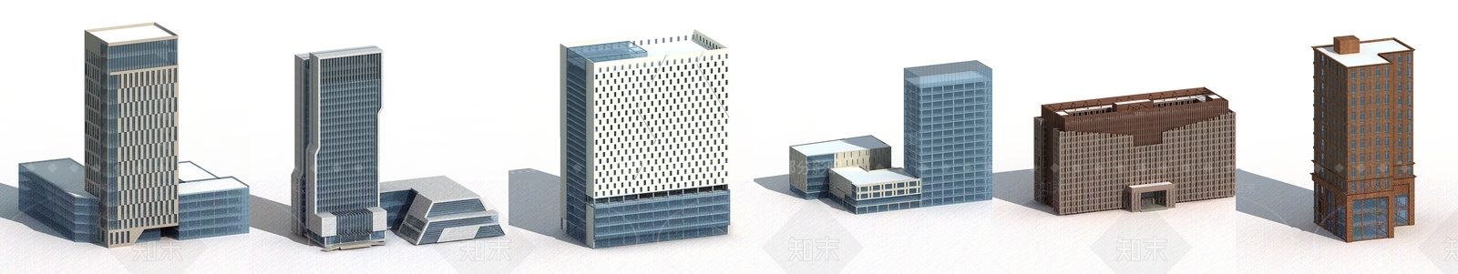现代商业楼盘3D模型下载【ID:974225979】