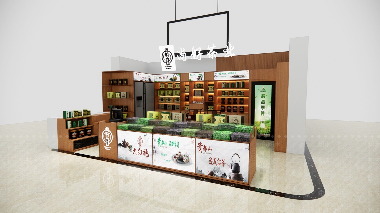 新中式风格烟酒茶叶SU模型下载【ID:574241920】