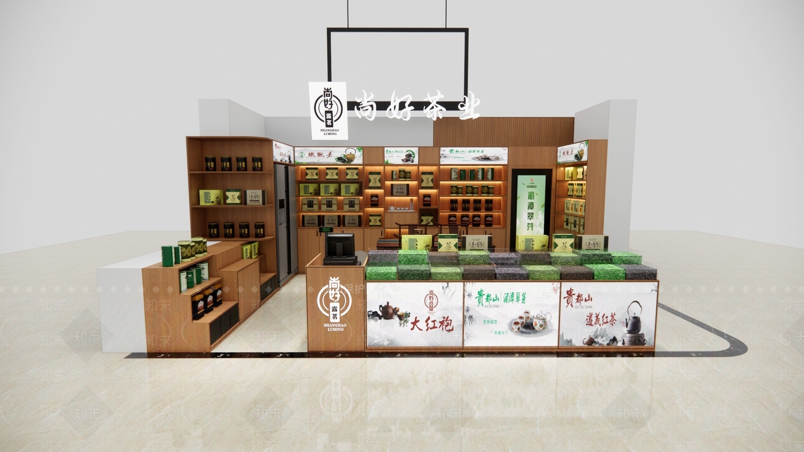 新中式风格烟酒茶叶SU模型下载【ID:574241920】