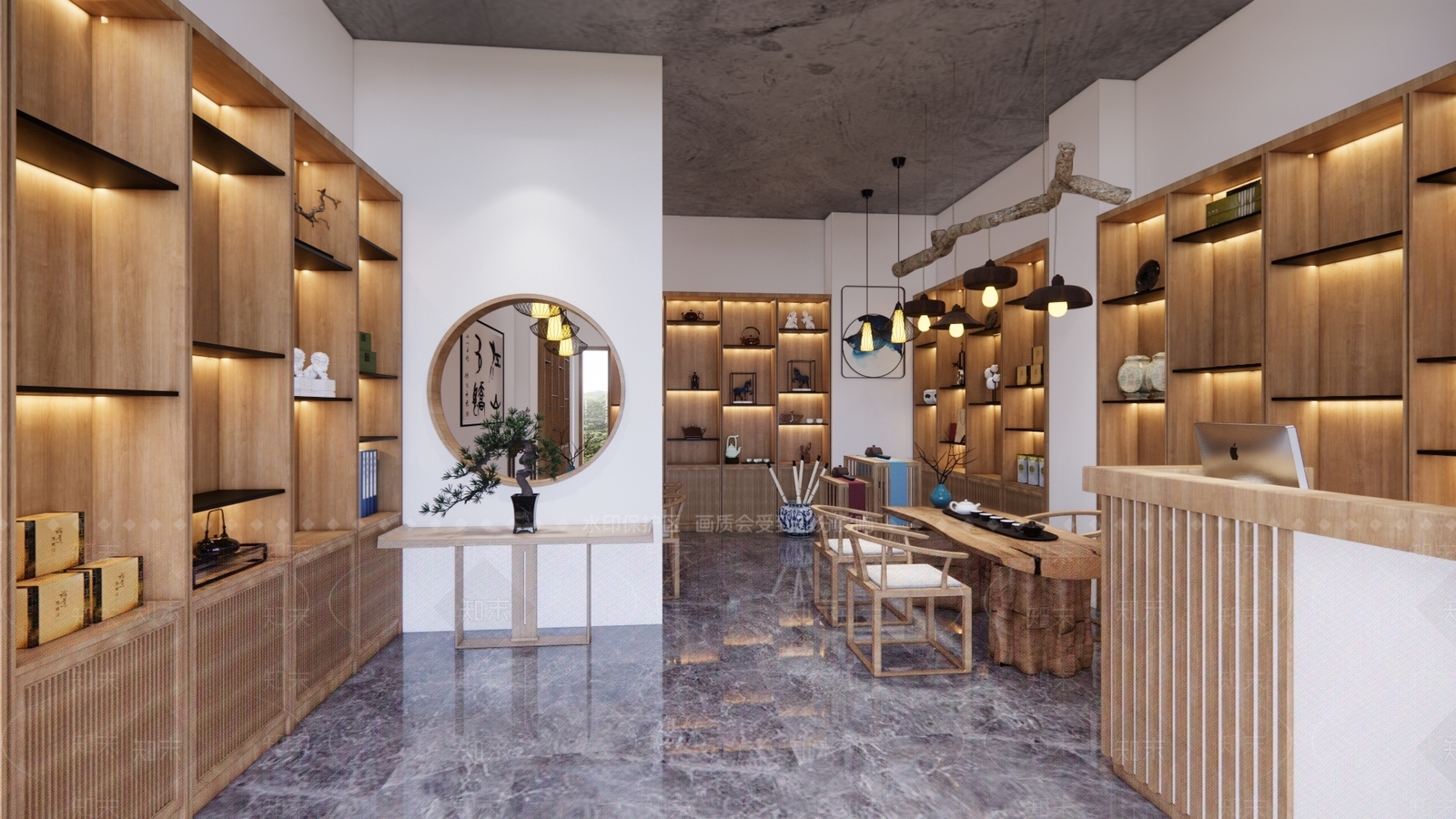 新中式风格烟酒茶叶SU模型下载【ID:574241928】