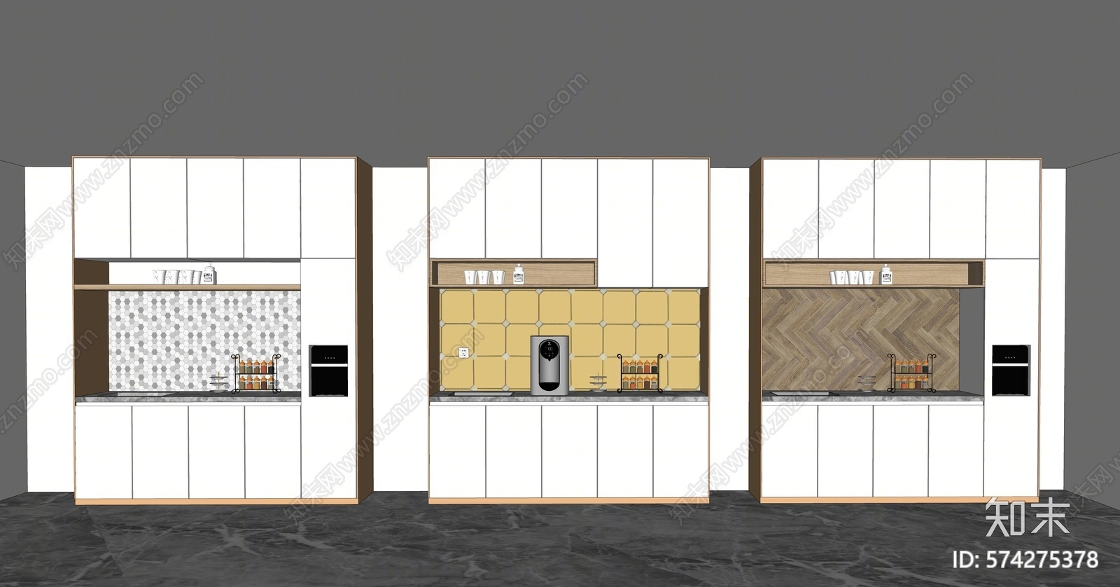 现代风格橱柜SU模型下载【ID:574275378】