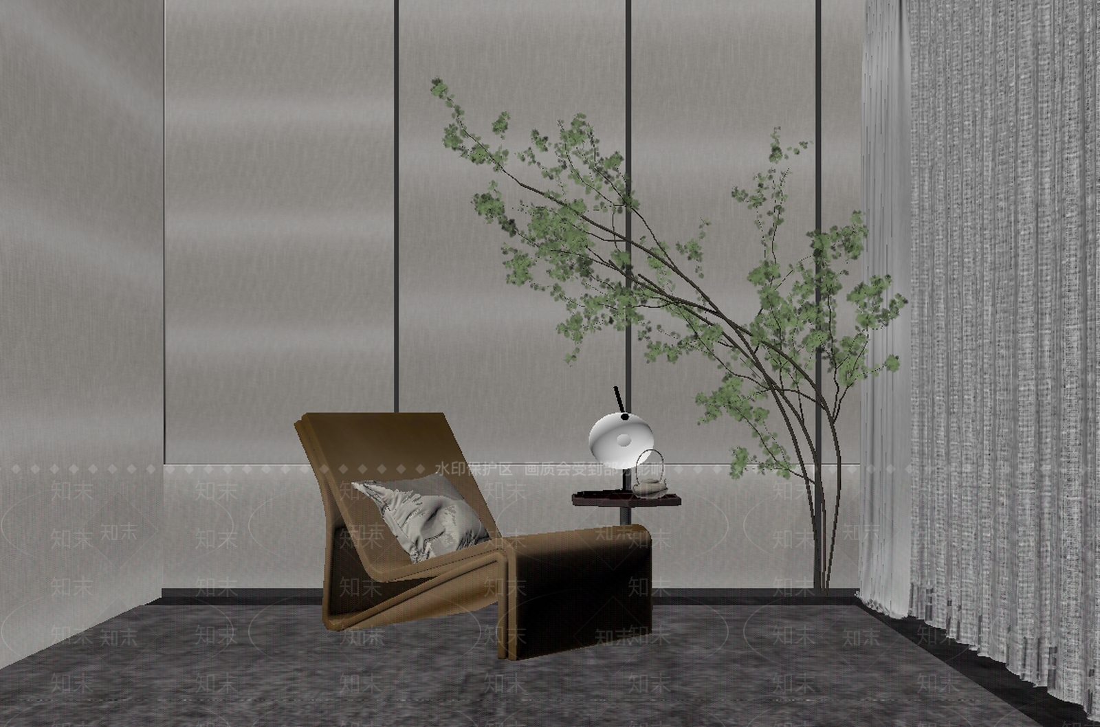 现代风格休闲椅SU模型下载【ID:974326445】