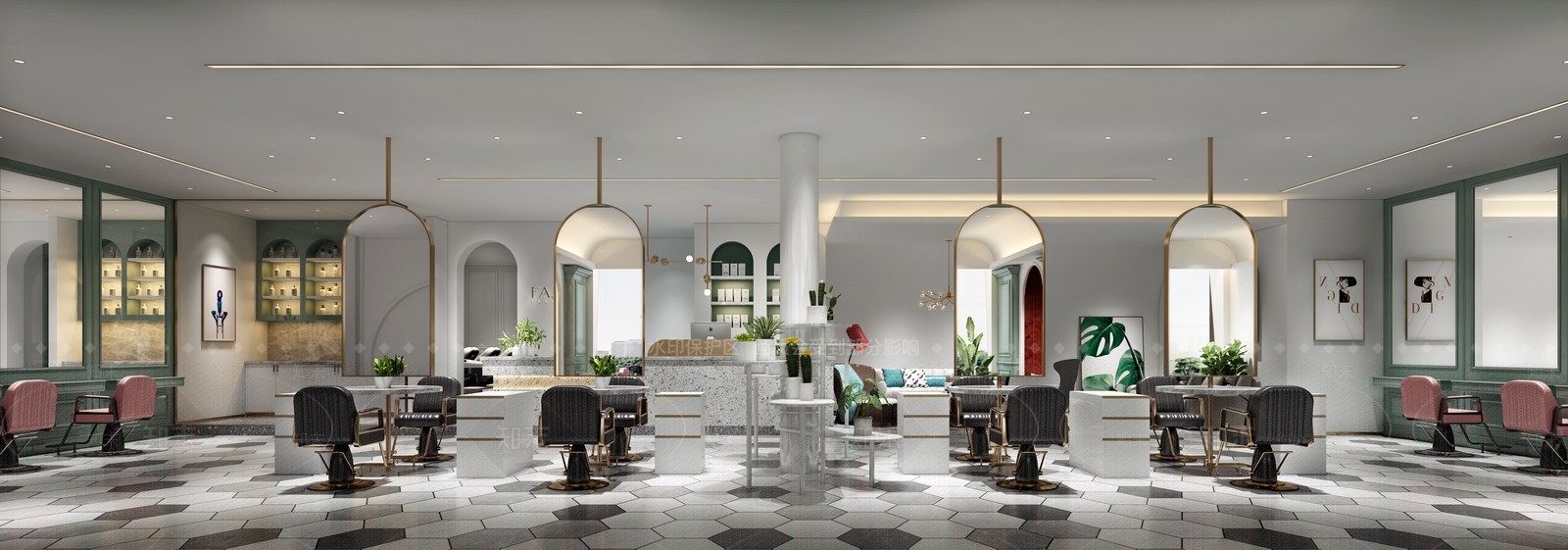 现代美发店3D模型下载【ID:974328528】