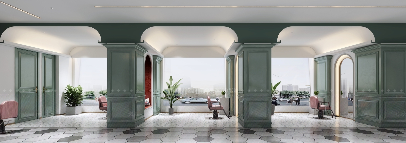 现代美发店3D模型下载【ID:974328528】
