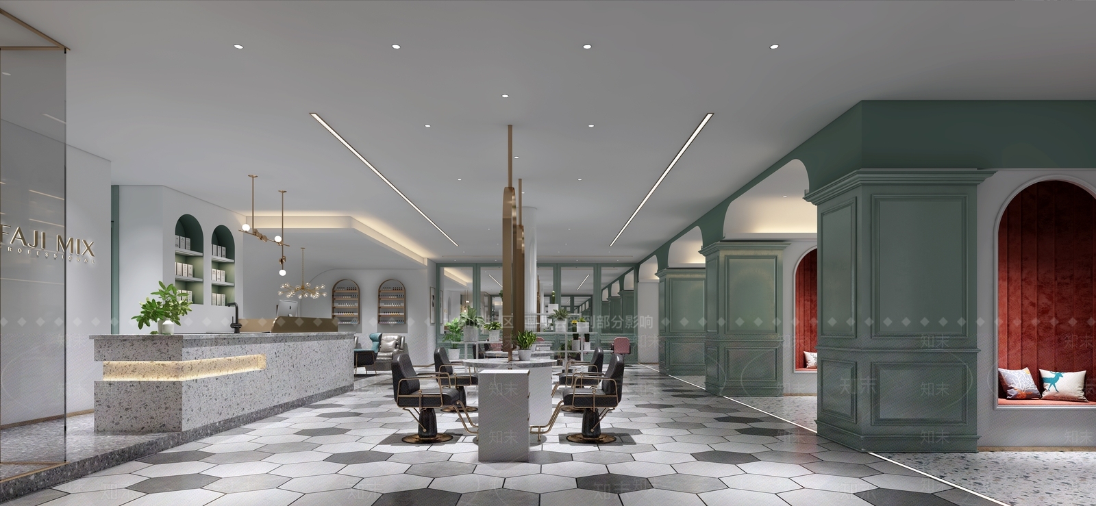 现代美发店3D模型下载【ID:974328528】