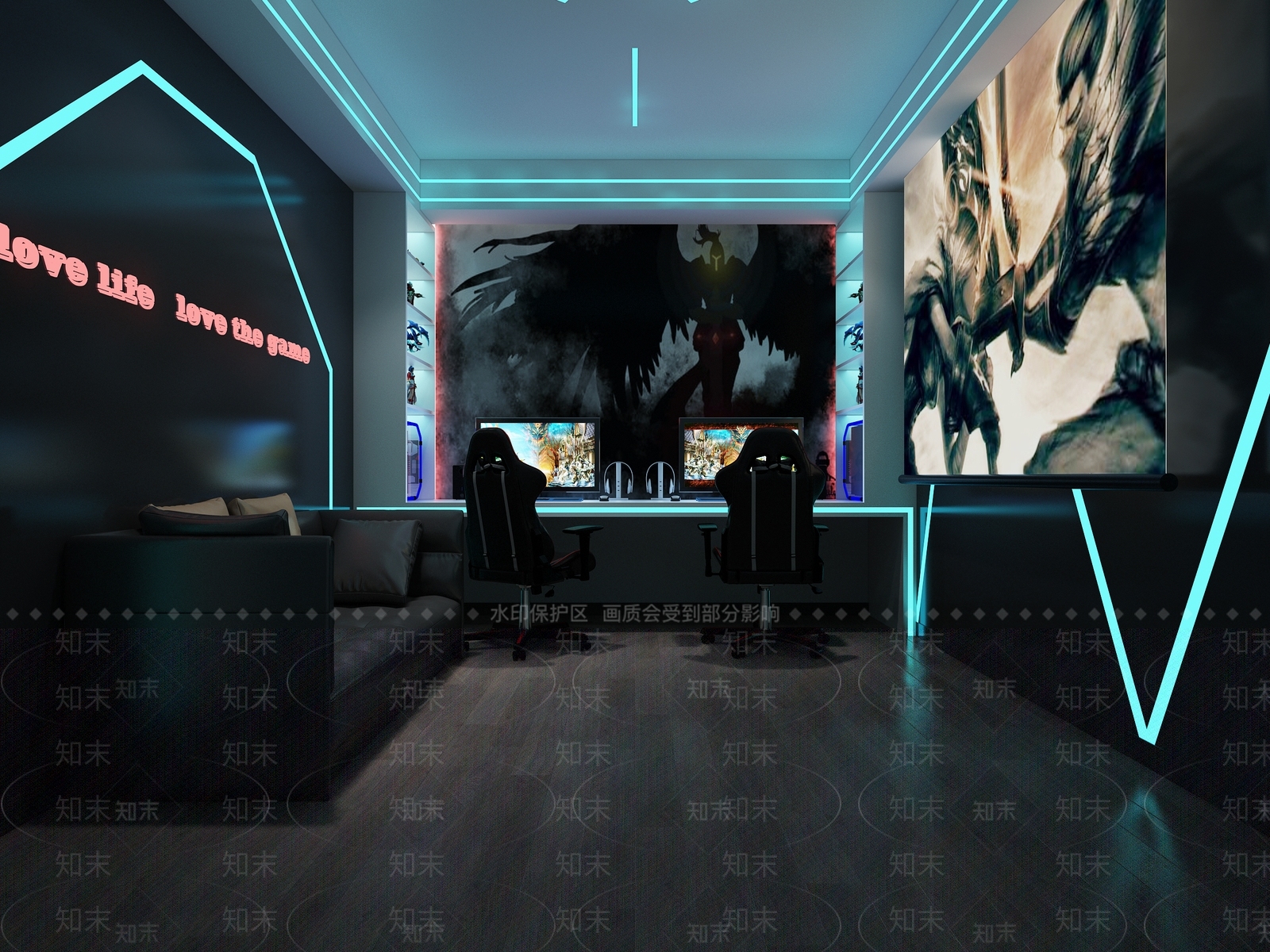 现代娱乐室3D模型下载【ID:274331548】