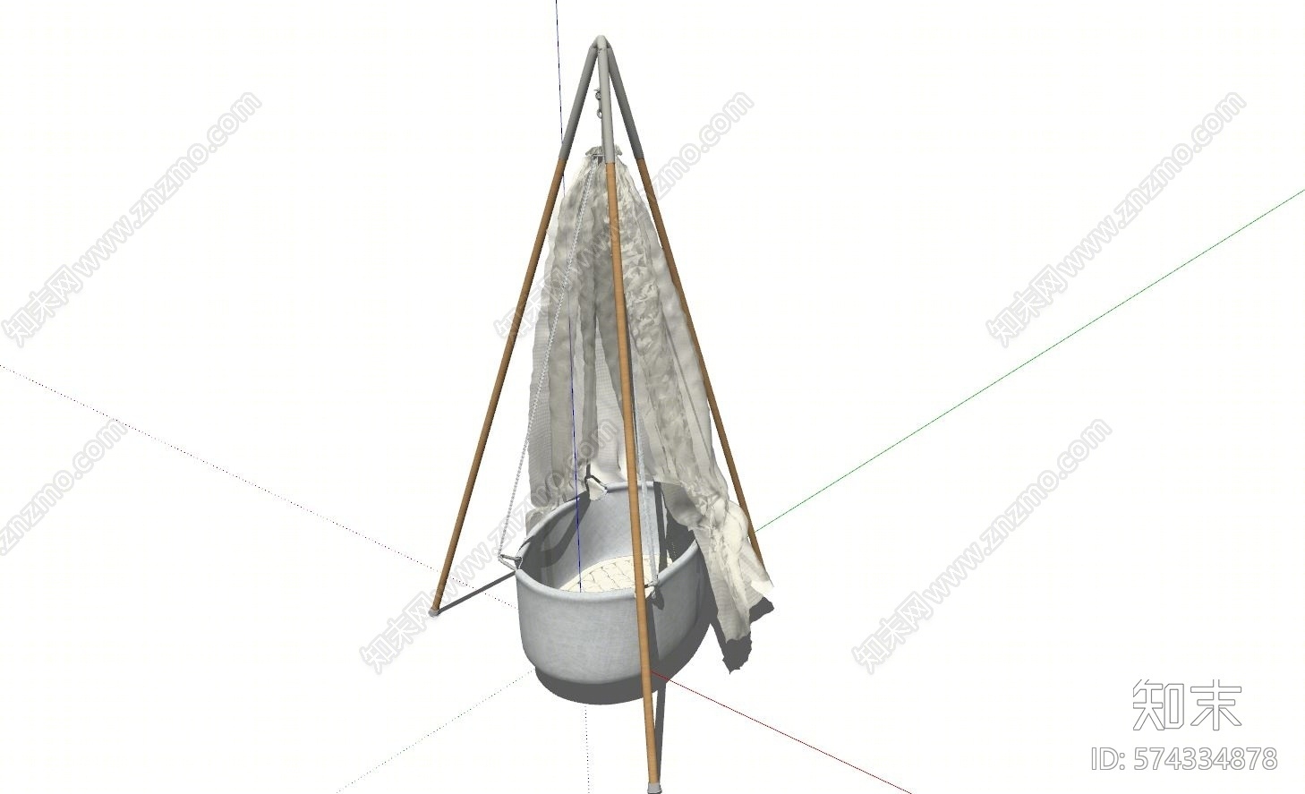 欧式风格吊床SU模型下载【ID:574334878】