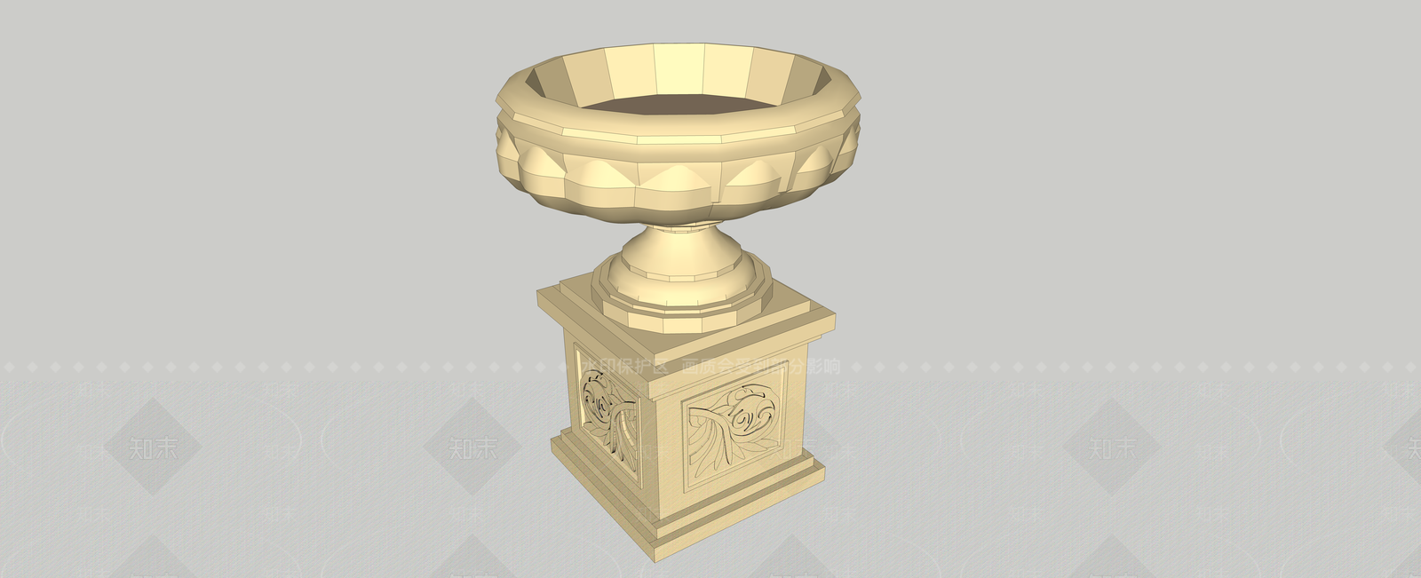 欧式风格花盆SU模型下载【ID:474352195】
