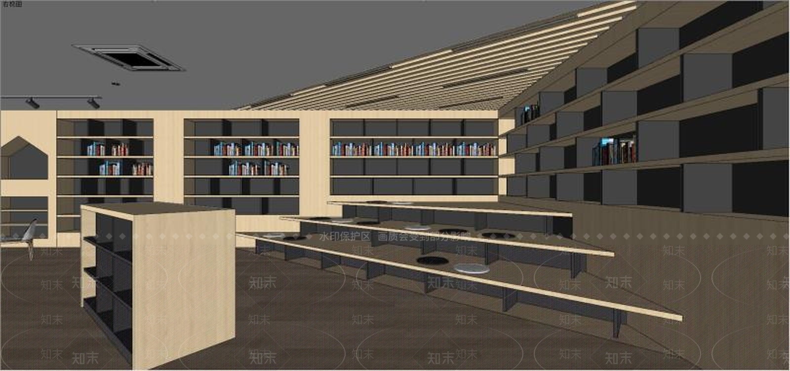 现代风格书店SU模型下载【ID:874353502】