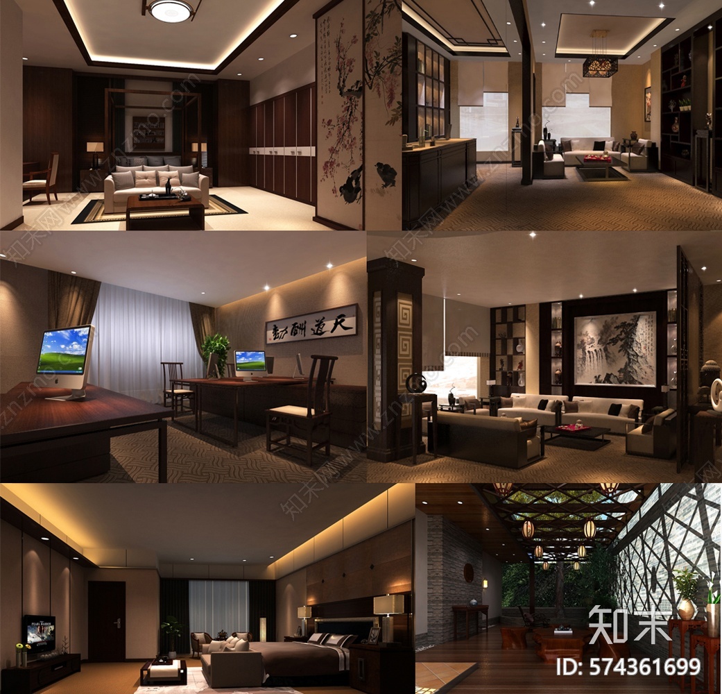 新中式会所cad施工图下载【ID:574361699】