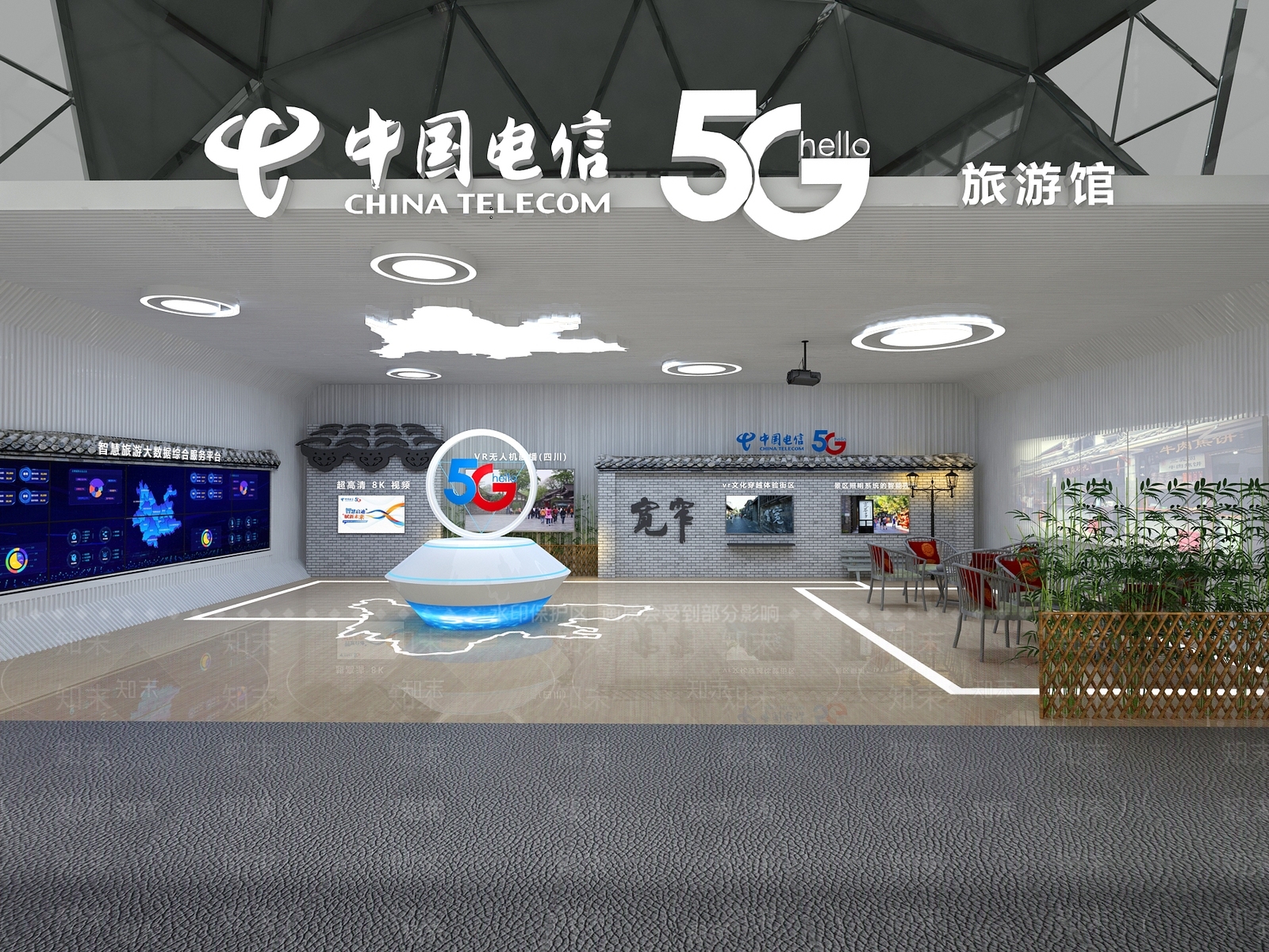 现代旅游展厅3D模型下载【ID:574383451】