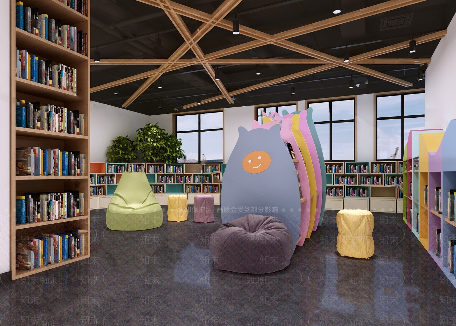 工业风书店3D模型下载【ID:774388925】