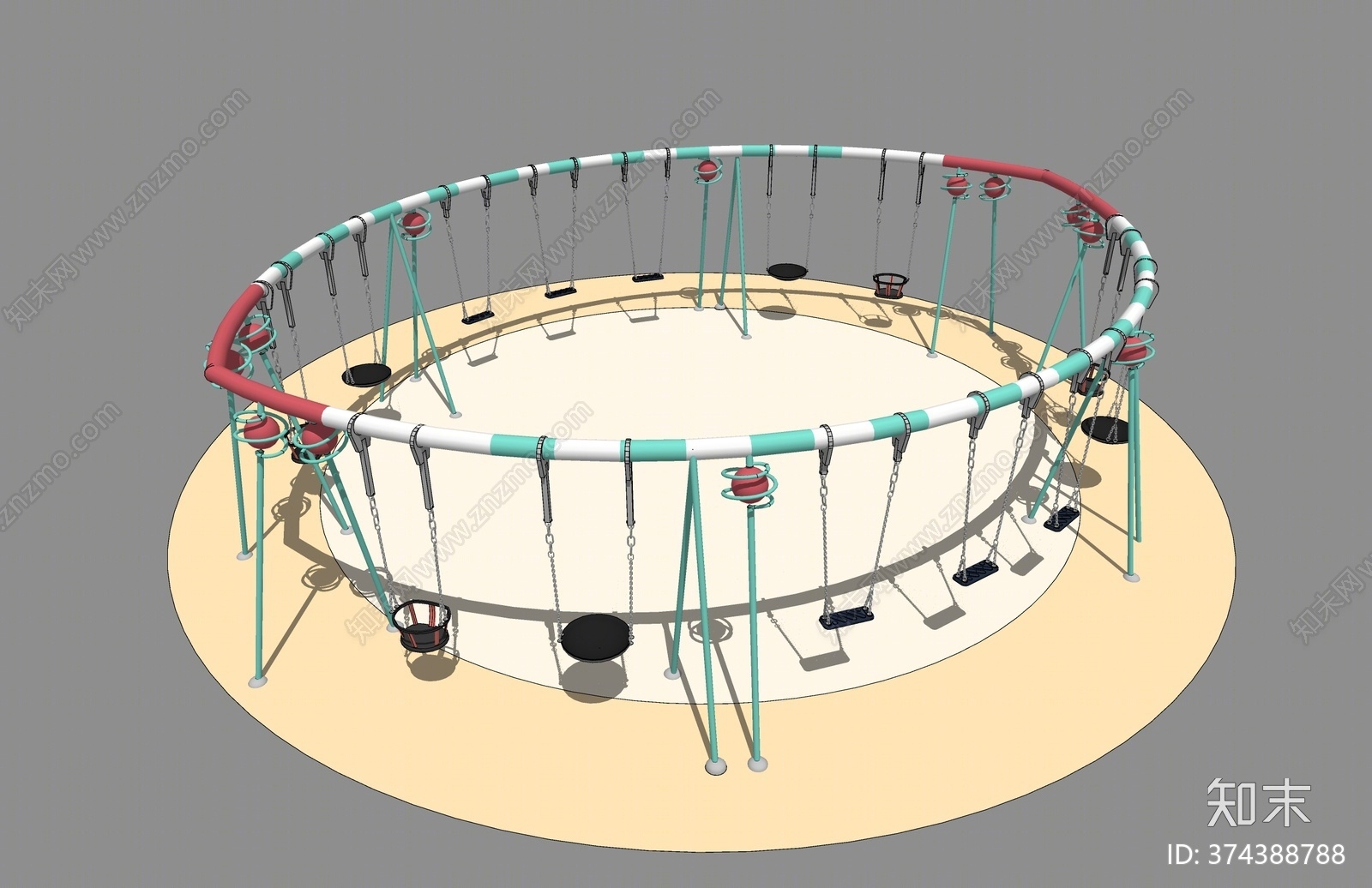 现代风格秋千SU模型下载【ID:374388788】