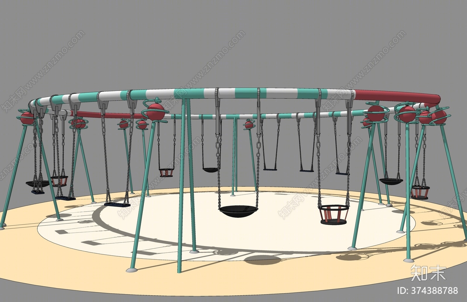现代风格秋千SU模型下载【ID:374388788】