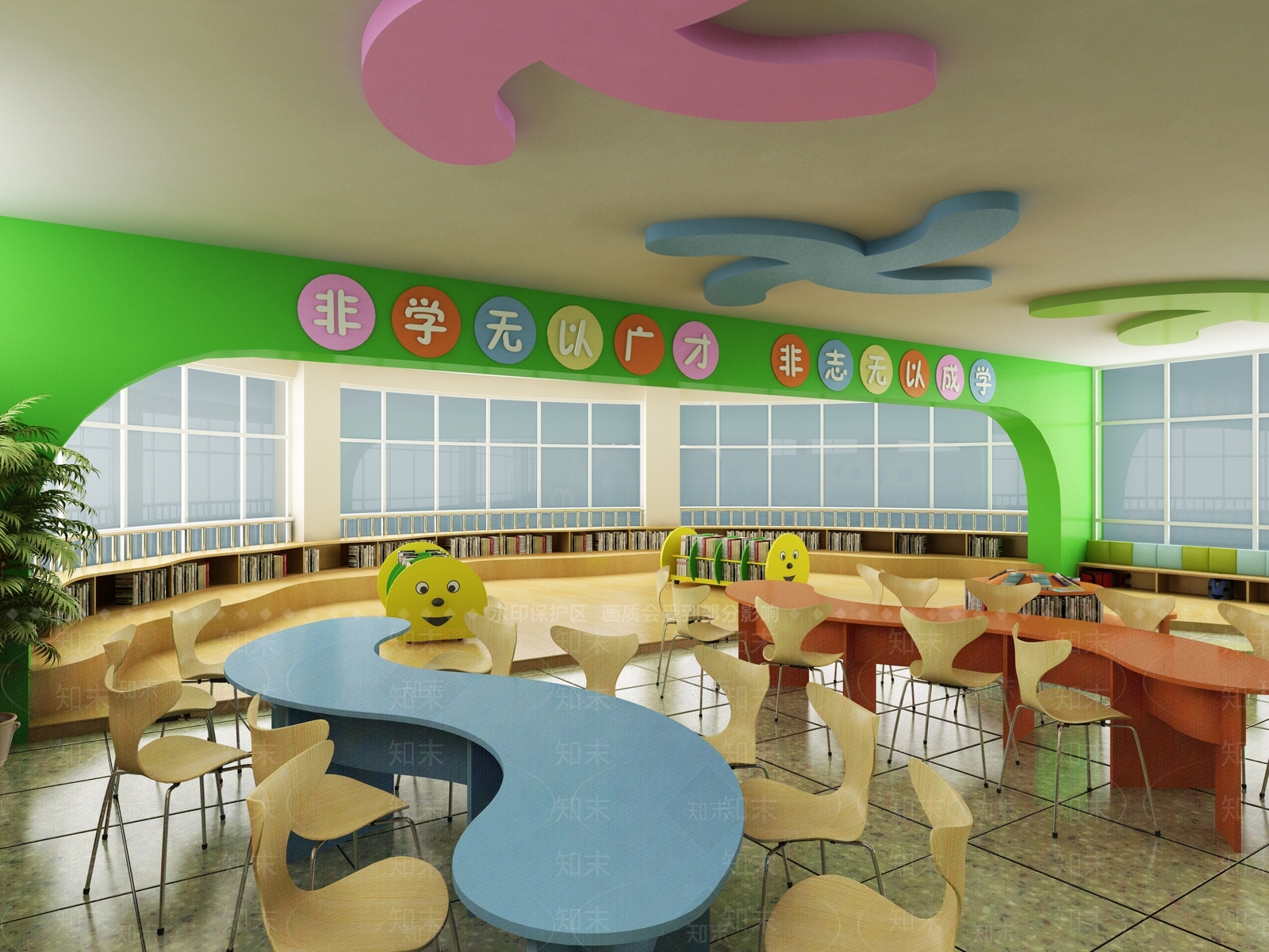 现代图书馆3D模型下载【ID:874393285】