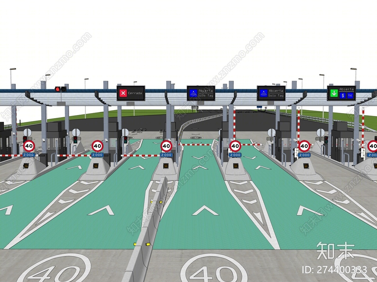 现代风格收费站SU模型下载【ID:274400333】