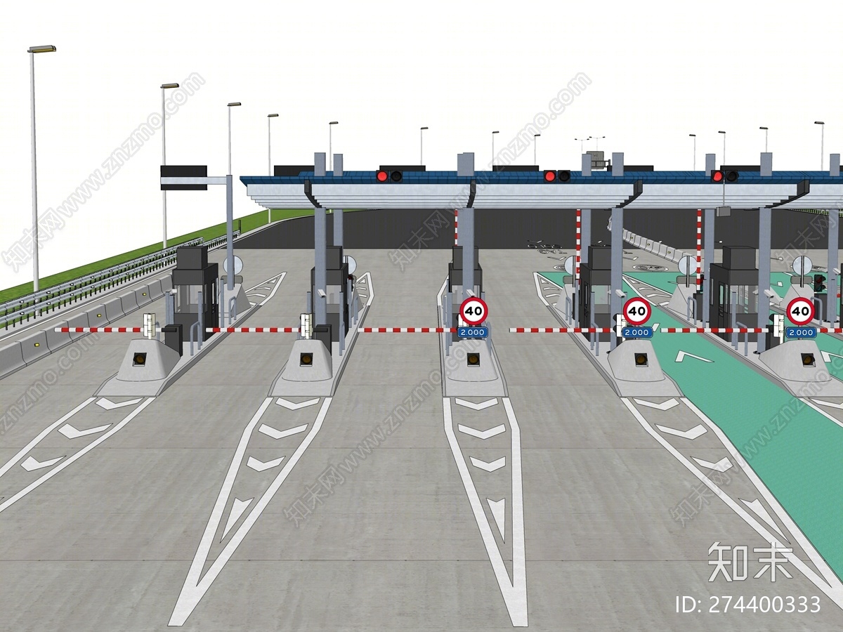 现代风格收费站SU模型下载【ID:274400333】