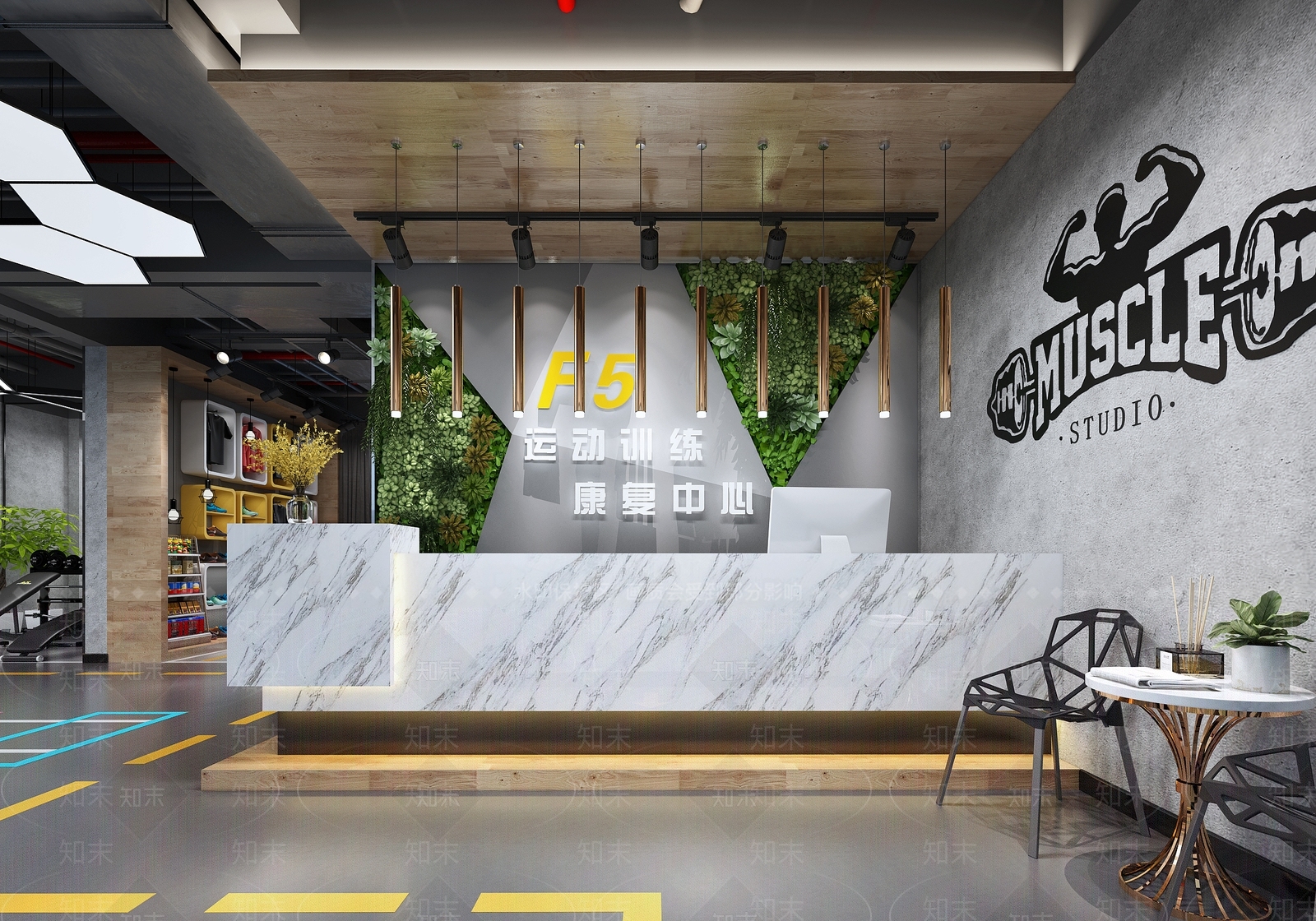 工业风健身房3D模型下载【ID:674420449】