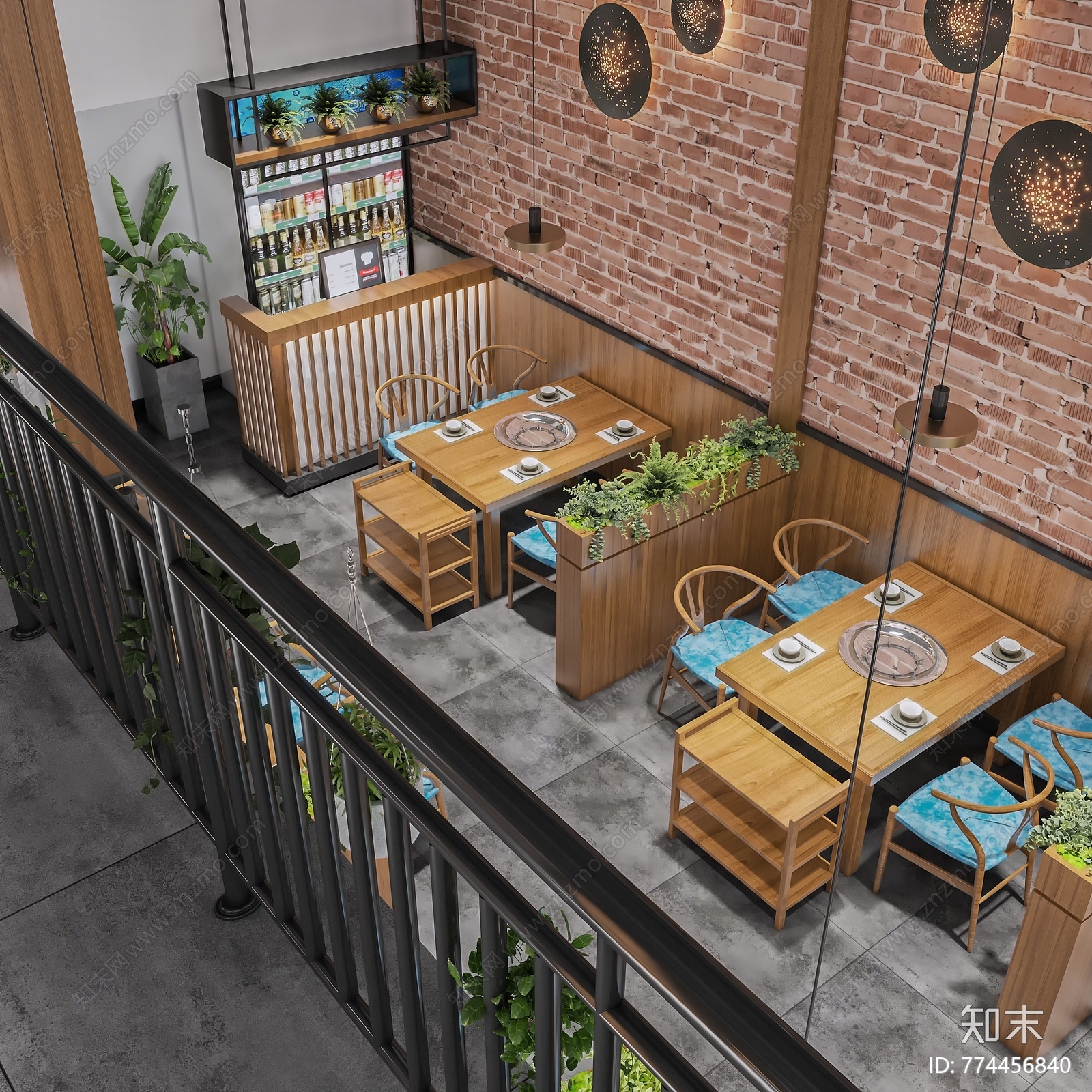 工业风火锅店3D模型下载【ID:774456840】