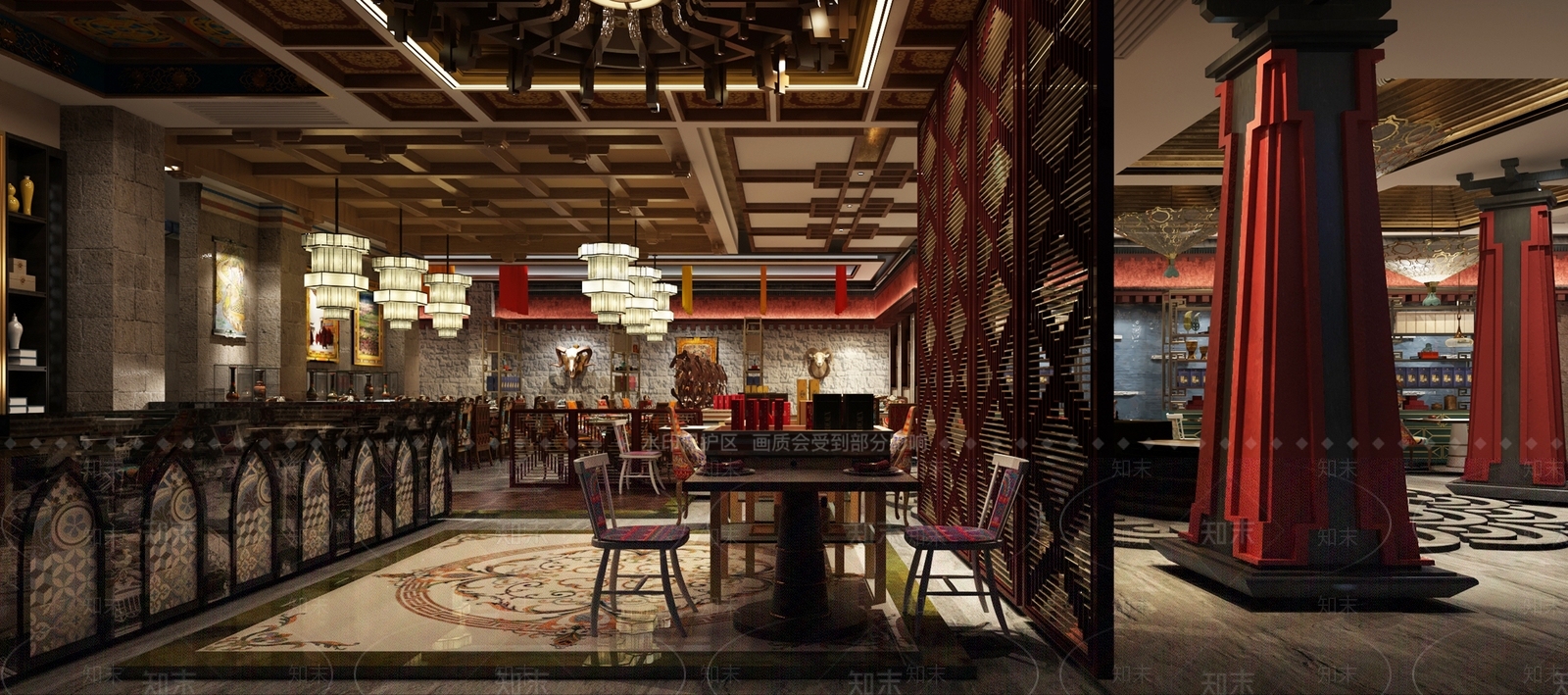 东南亚西餐厅3D模型下载【ID:374458429】