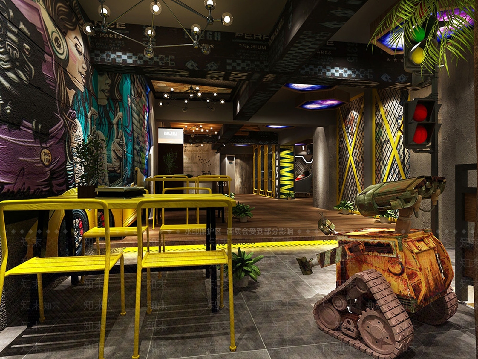 工业风网咖3D模型下载【ID:974462273】