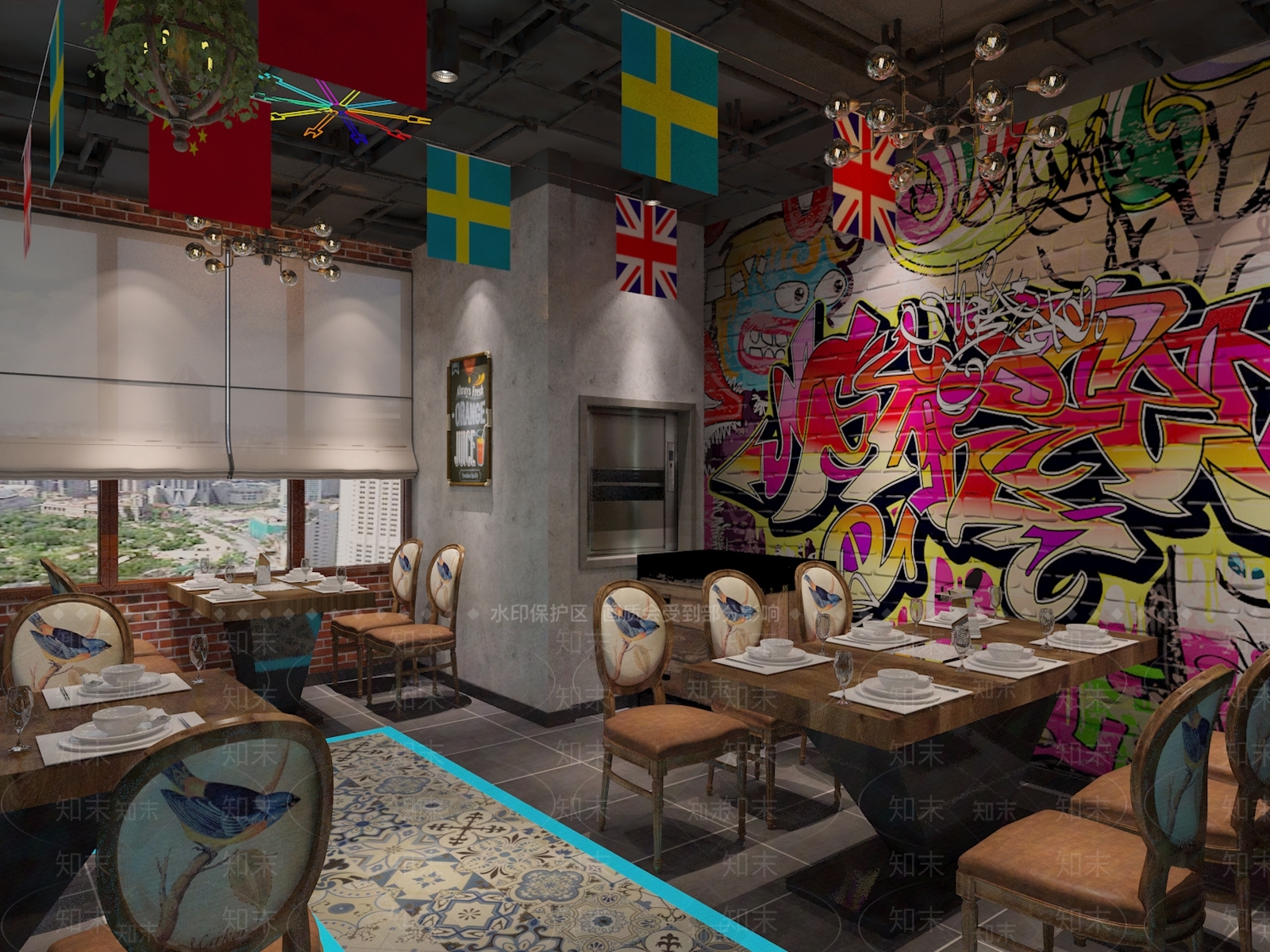 工业风烤肉店3D模型下载【ID:774483876】