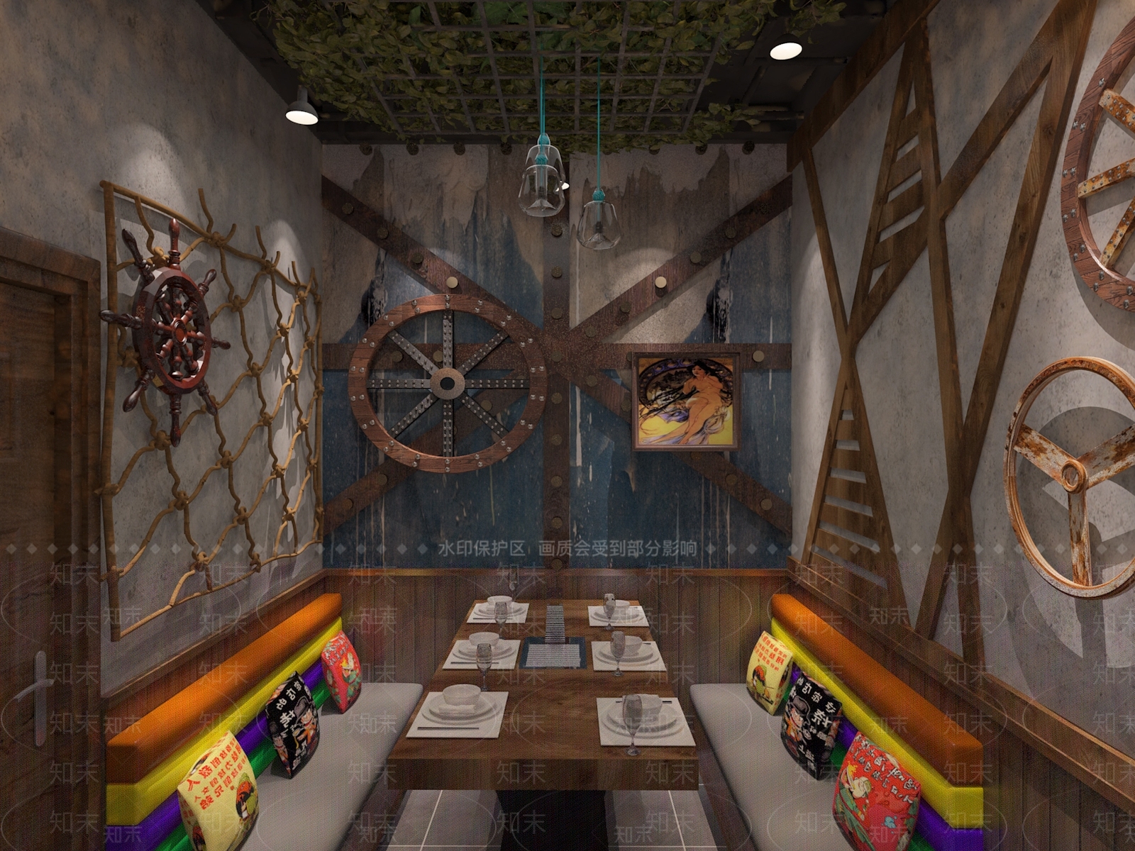 工业风烤肉店3D模型下载【ID:774483876】